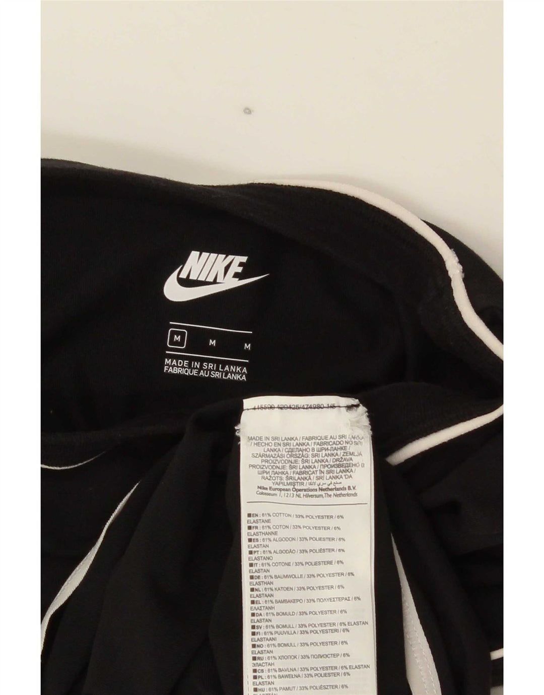 Nike Kvinders Grafisk Bodysuit UK 12 Medium Sort Bomuld