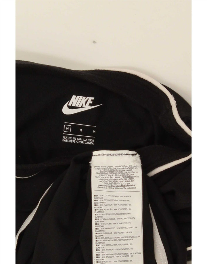 Nike Kvinders Grafisk Bodysuit UK 12 Medium Sort Bomuld