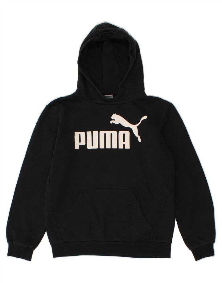 PUMA Boys Graphic Hoodie Jumper 13-14 Years Black Vintage Puma and Second-Hand Puma from Messina Hembry 