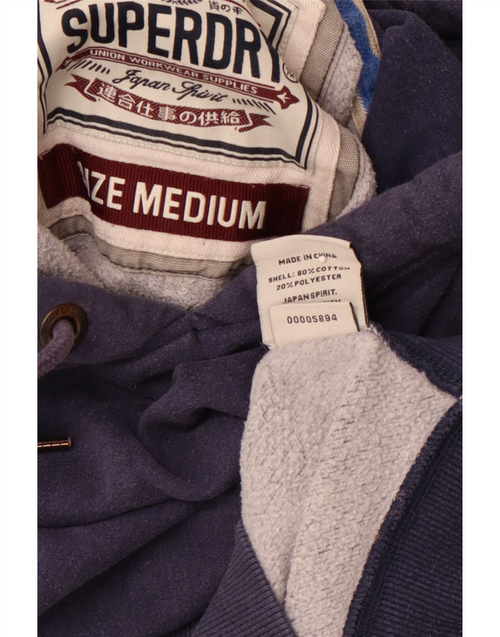 SUPERDRY Grafisk hættetrøje til mænd Medium marineblå bomuld