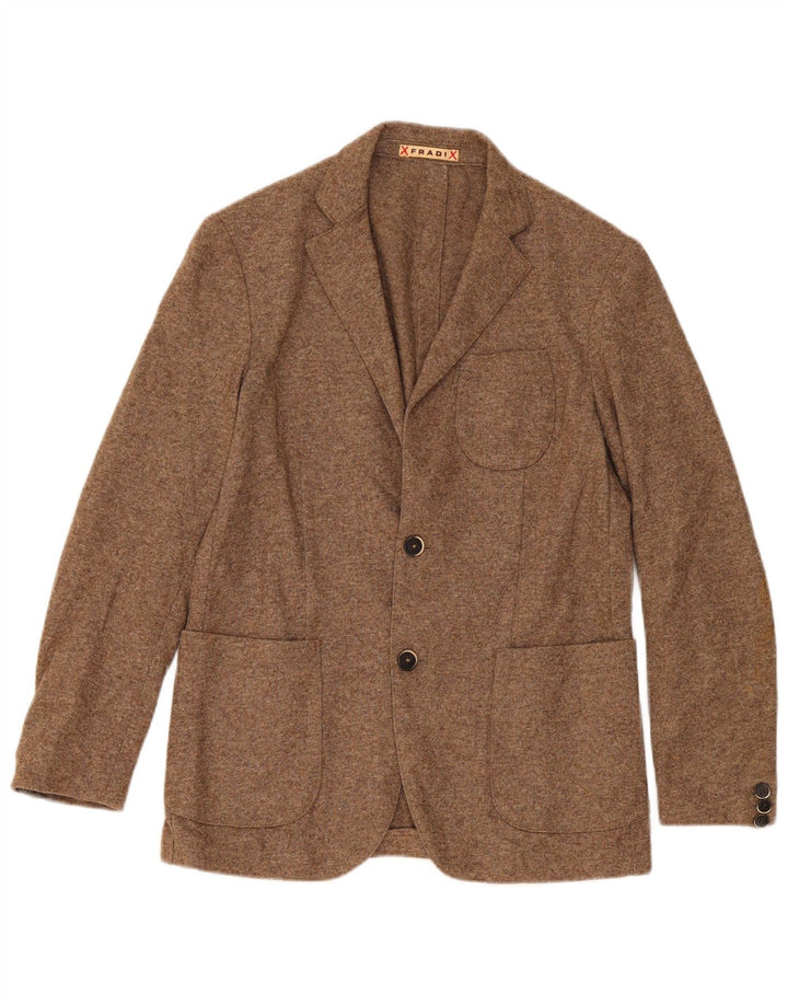 Fradi Herre 2-knaps blazerjakke IT 46 Small Beige Flecked Uld