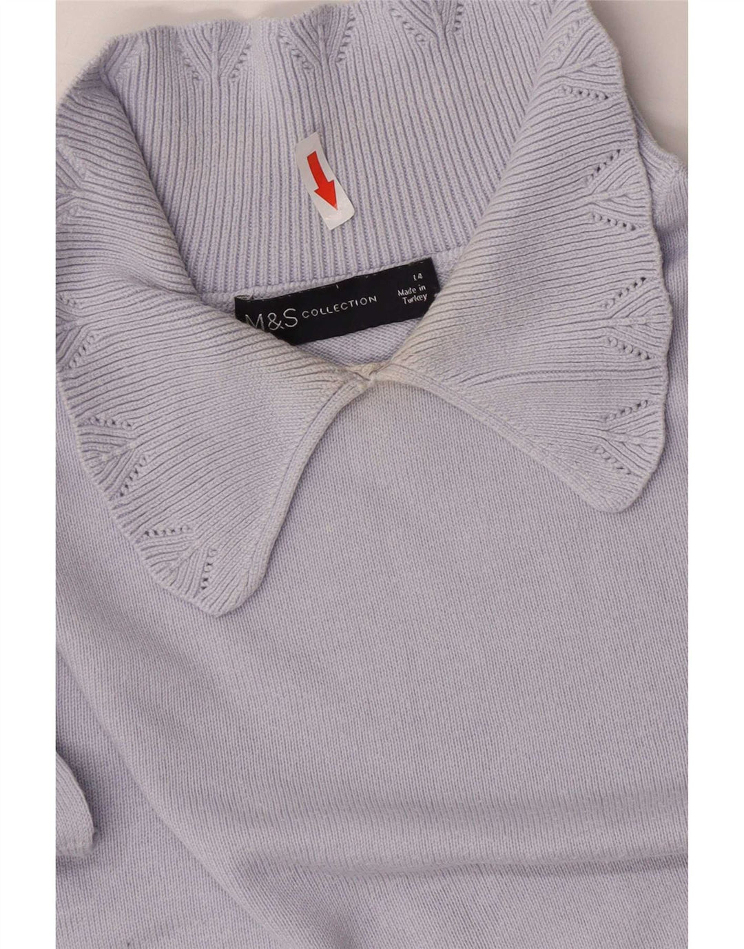 Marks & Spencer Dame Polo Neck Jumper Sweater UK 14 Large Blue