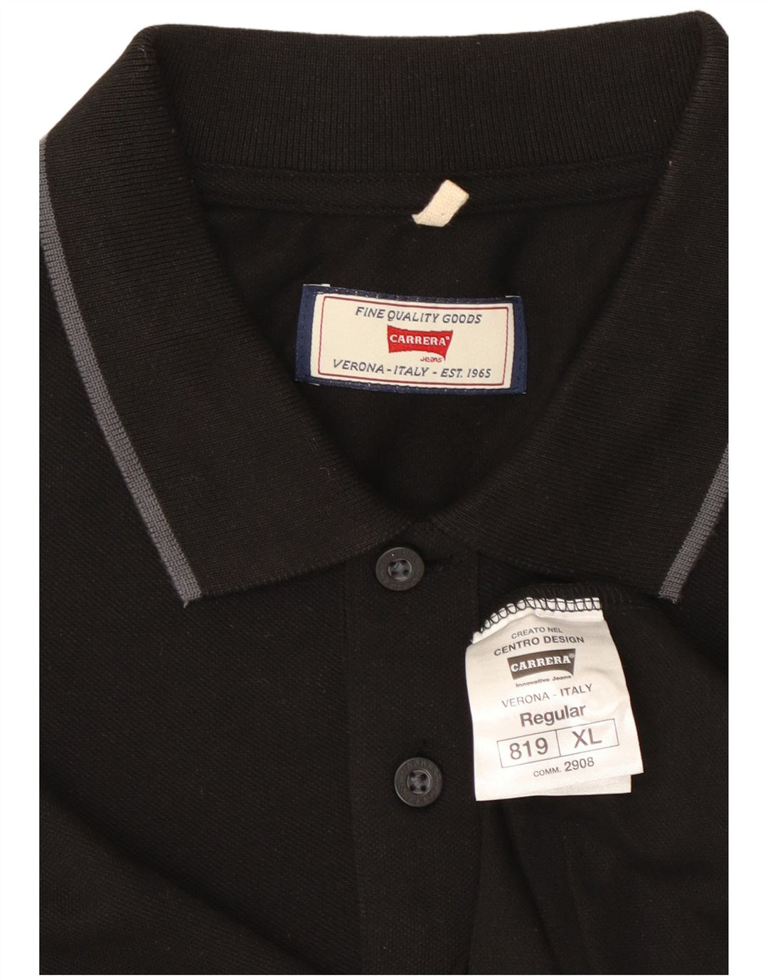 Carrera Herre Regular Polo Shirt XL Sort Bomuld