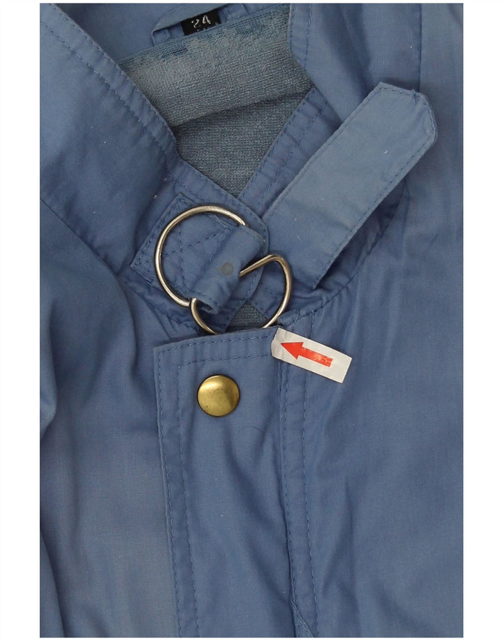 Vintage Bomber Jacket UK 38 Medium Blue Polyester
