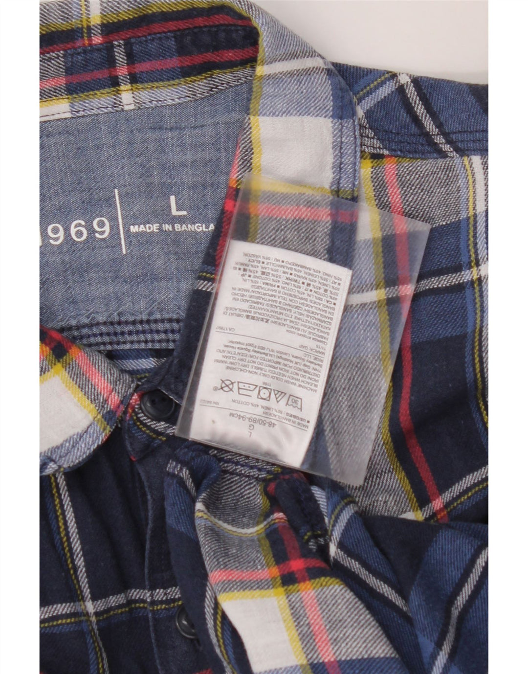 GAP Herre flannelskjorte Stor marineblå ternet linned