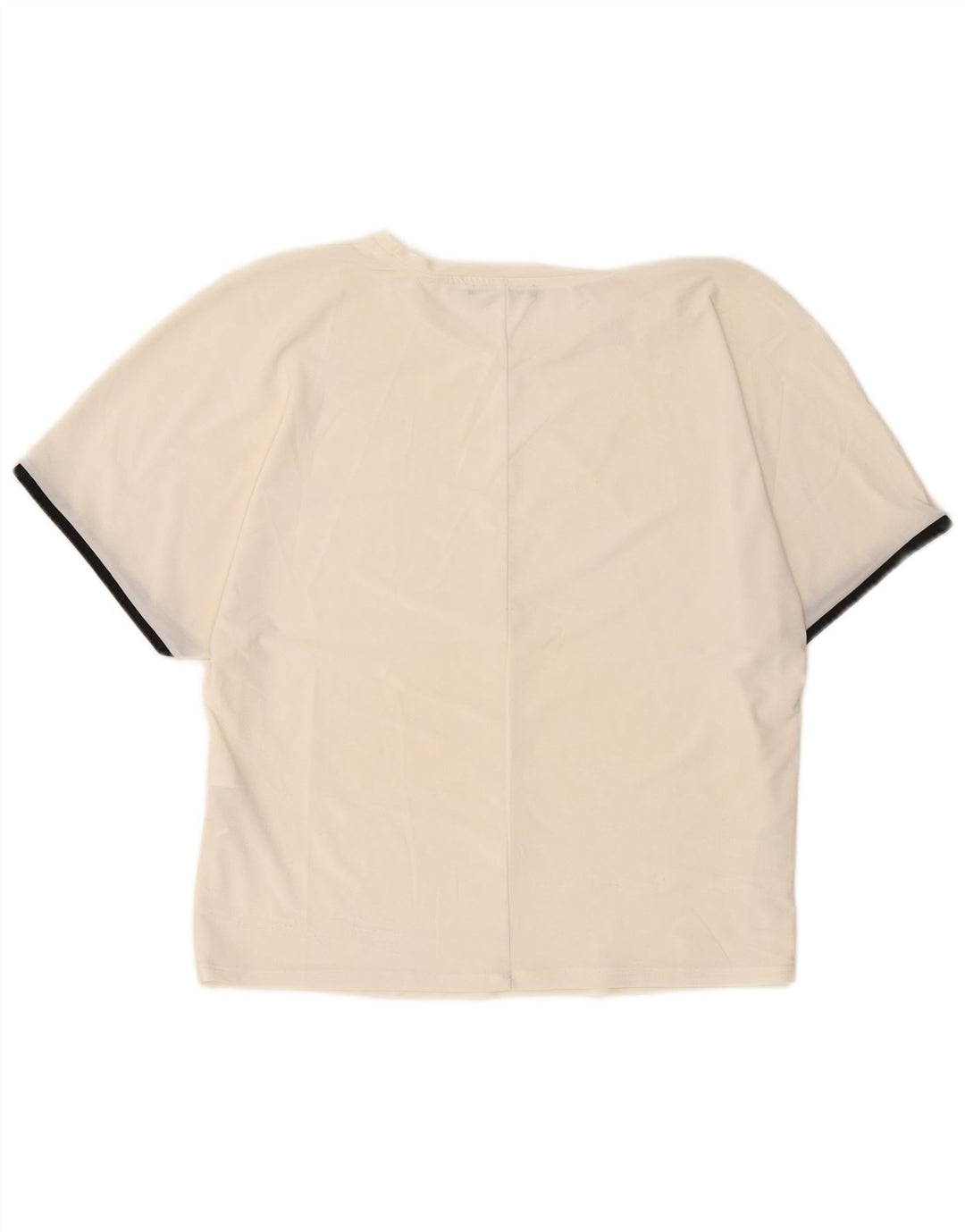 Zara T-Shirt Top UK 14 Medium Off White Polyester