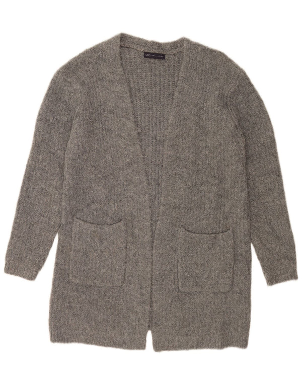 Marks & Spencer Dame Longline Cardigan Sweater UK 14 Medium Grey