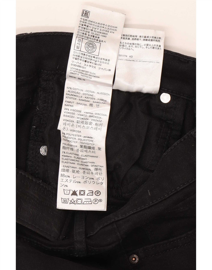 Levi's Dame 724 Højtaljede lige jeans W29 L32 sort bomuld