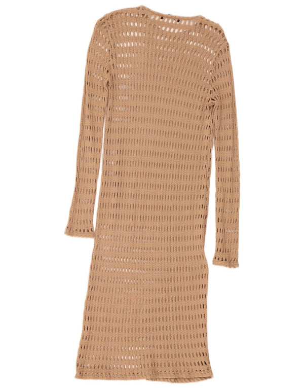 Zara hæklet strandkjole til kvinder UK 12 Medium Beige