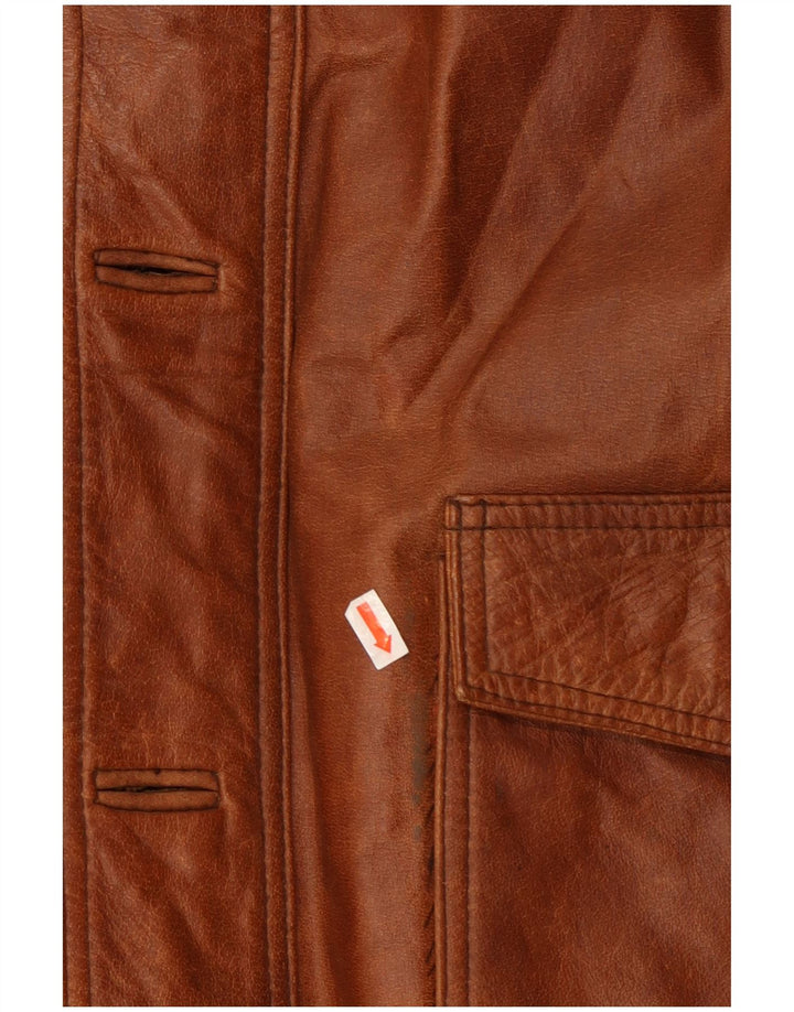 UNION RIVER Herre læderjakke UK 42 XL Brunt læder