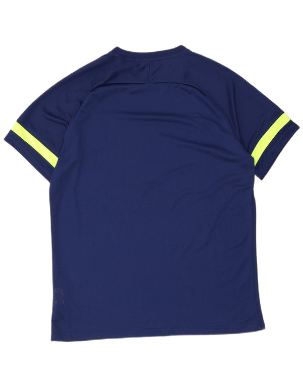 Nike Dri Fit T-shirt top til mænd XL Marineblå Colourblock Polyester