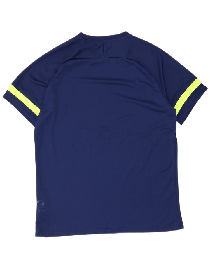 Nike Dri Fit T-shirt top til mænd XL Marineblå Colourblock Polyester