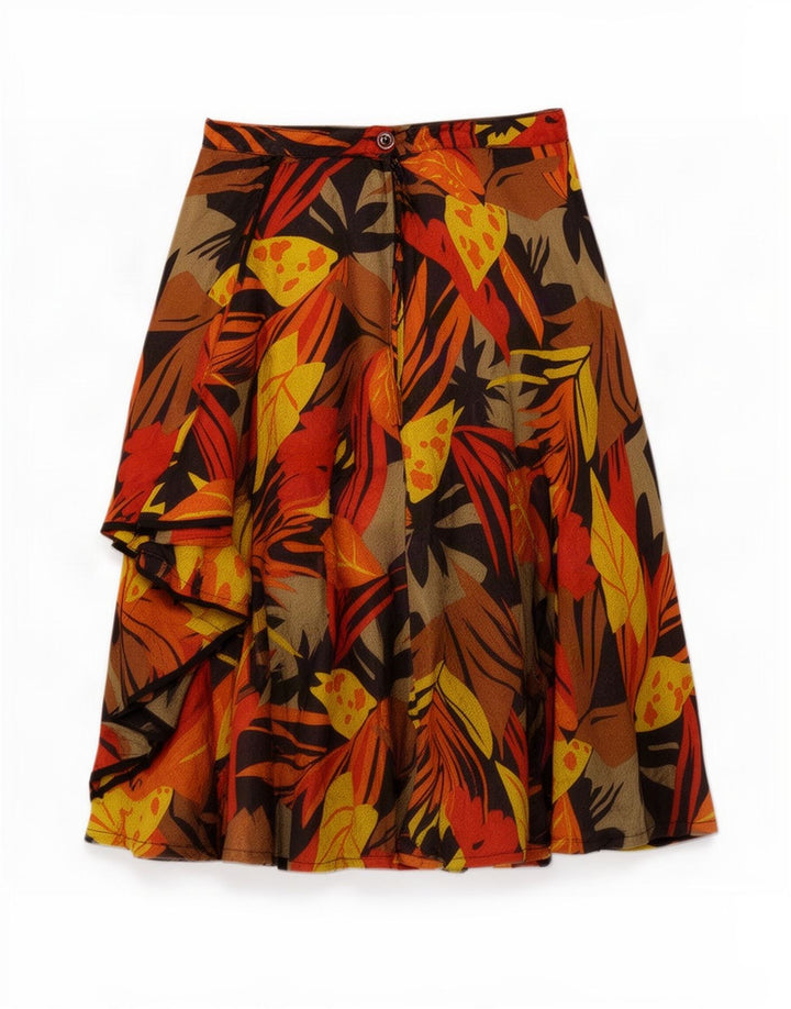 Vintage Kvinders Flared Skirt W28 Medium Multicolored Floral Acetate