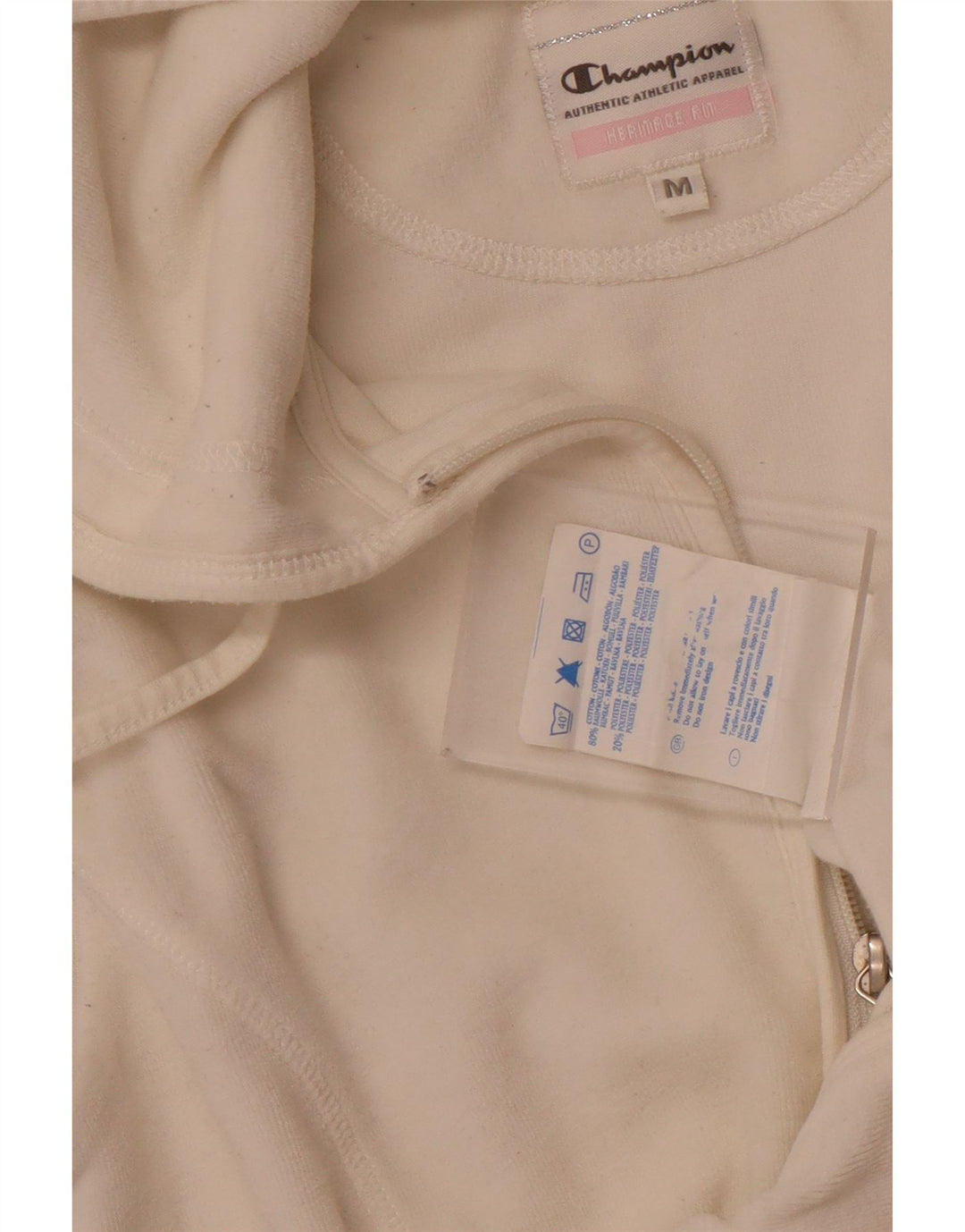 Champion Womens Heritage Fit Hættetrøje med lynlås UK 14 Medium White