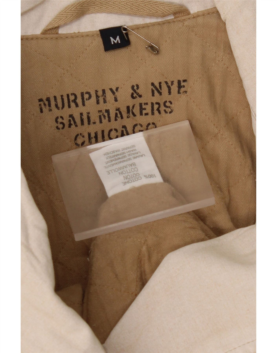 MURPHY & NYE Dobbeltradet frakke til kvinder UK 14 Medium Beige Bomuld