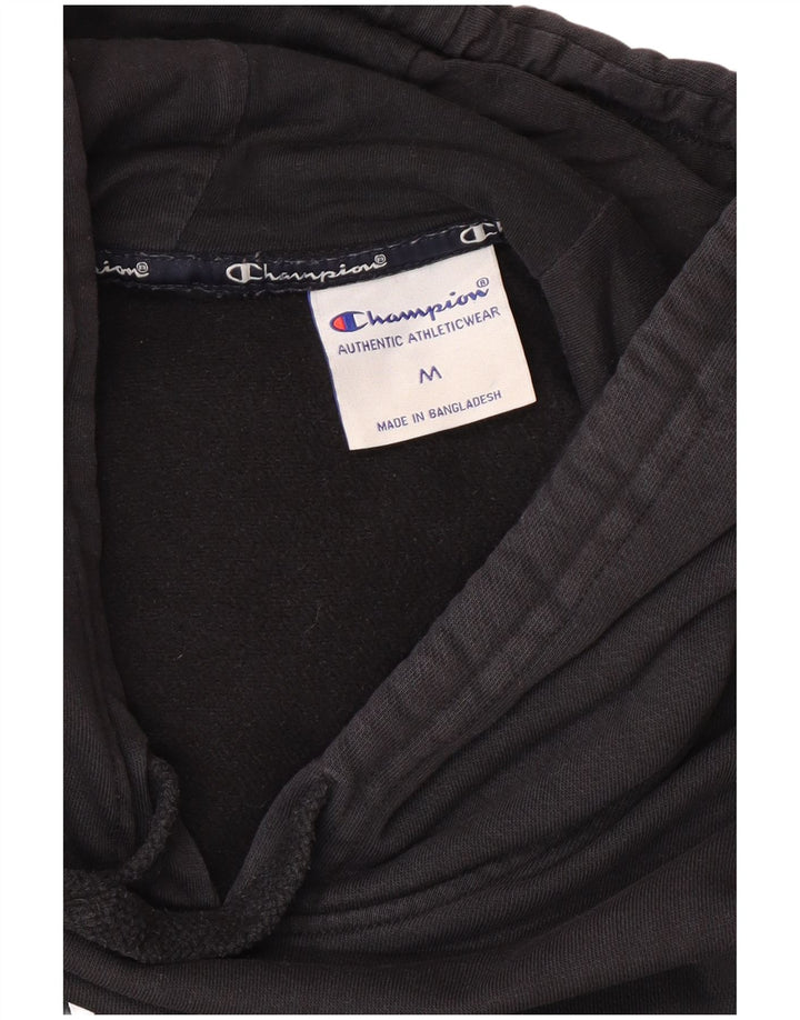 Champion Dame Grafisk Hoodie Jumper UK 14 Medium Sort