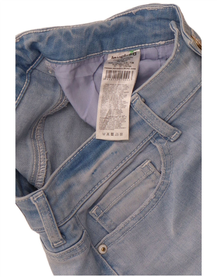 Desigual Dame Slim Jeans W31 L26 Blå Blomster Bomuld