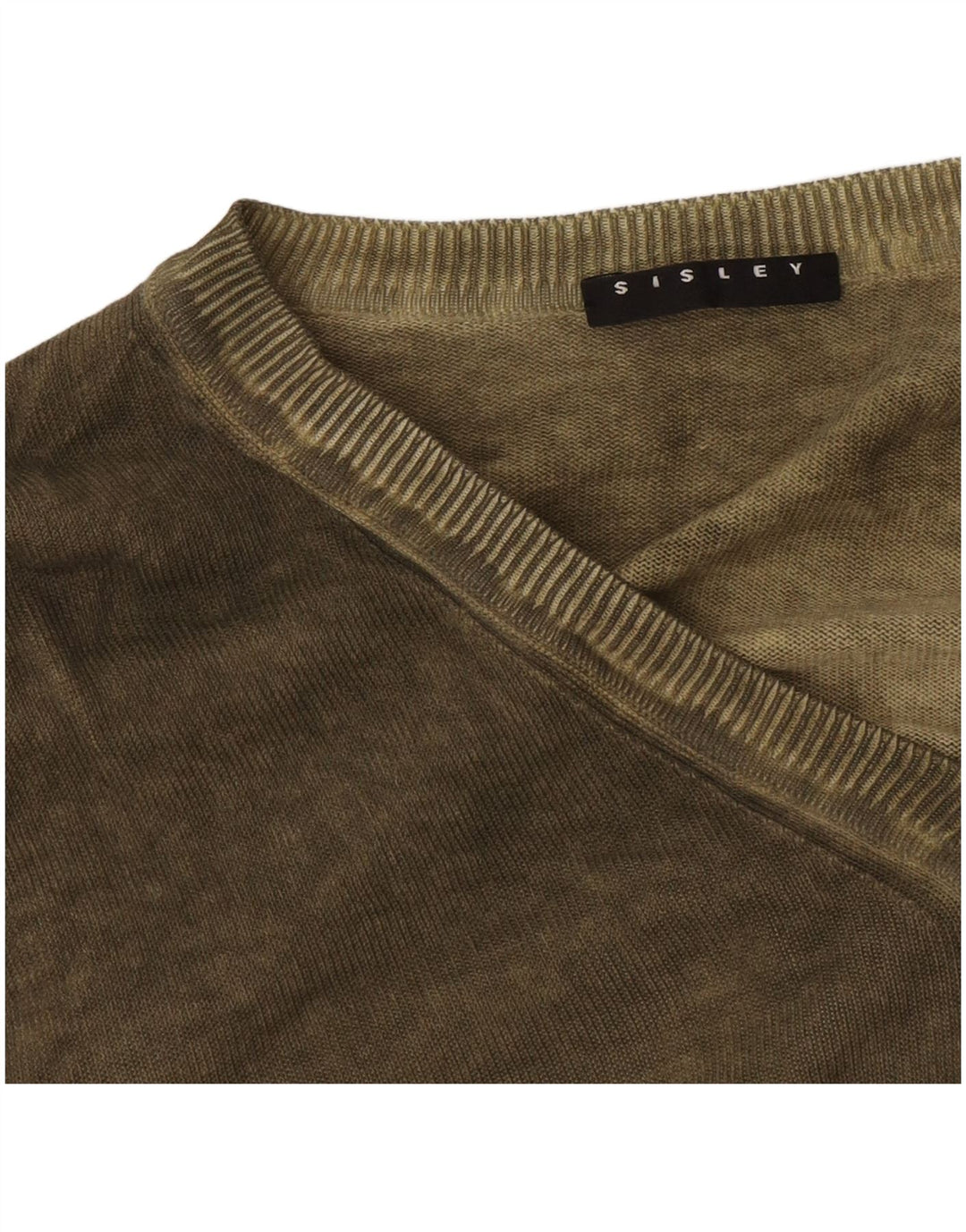 Sisley Herre V-hals sweater Stor Khaki