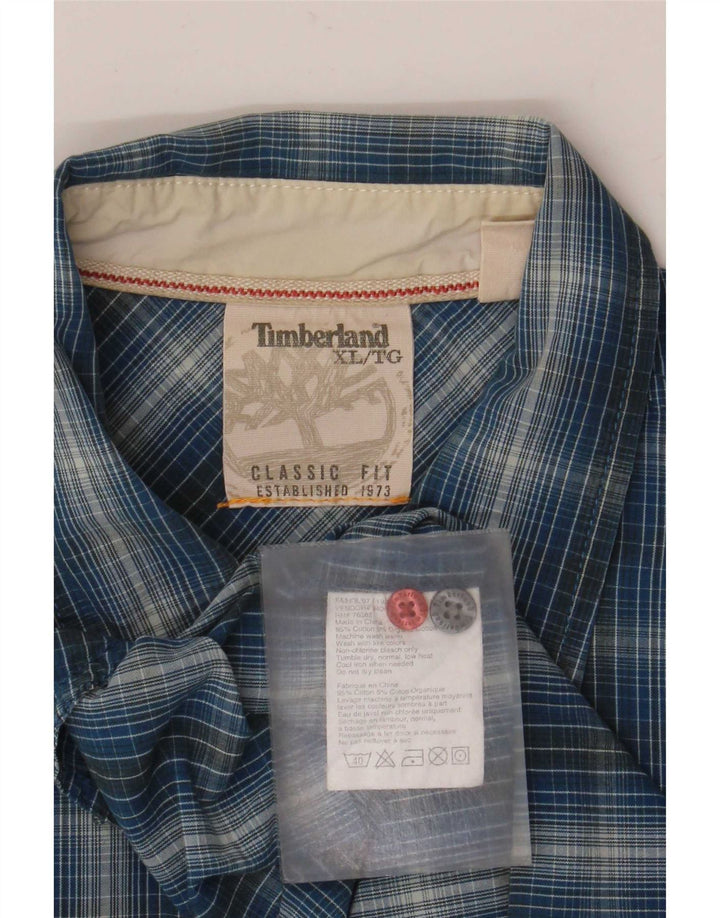 Timberland Herre Classic Fit skjorte XL blå ternet bomuld
