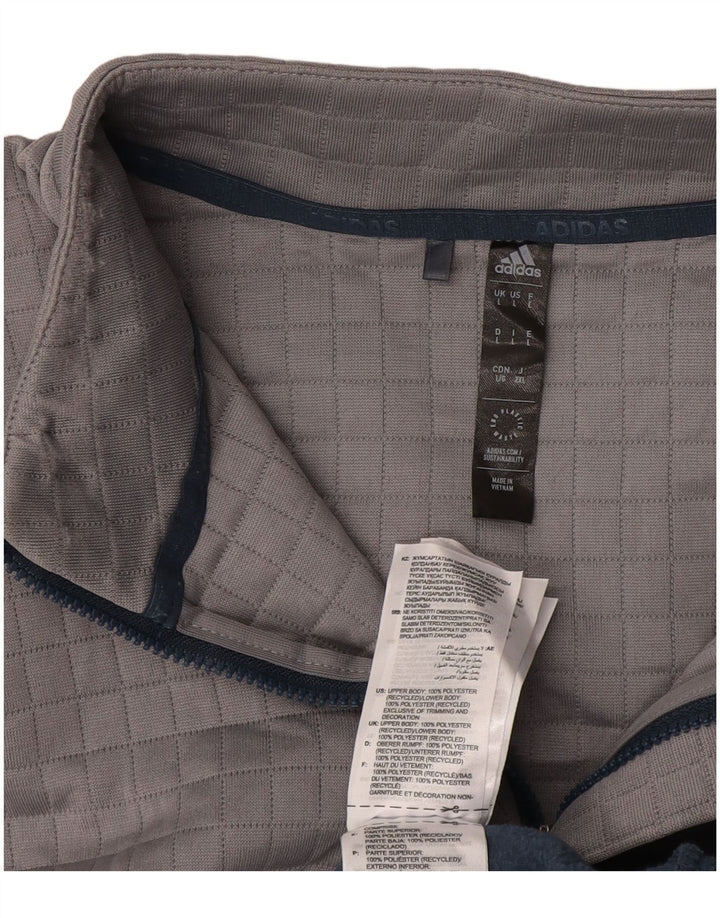 Adidas Fleece Jumper med lynlås til mænd Stor marineblå polyester