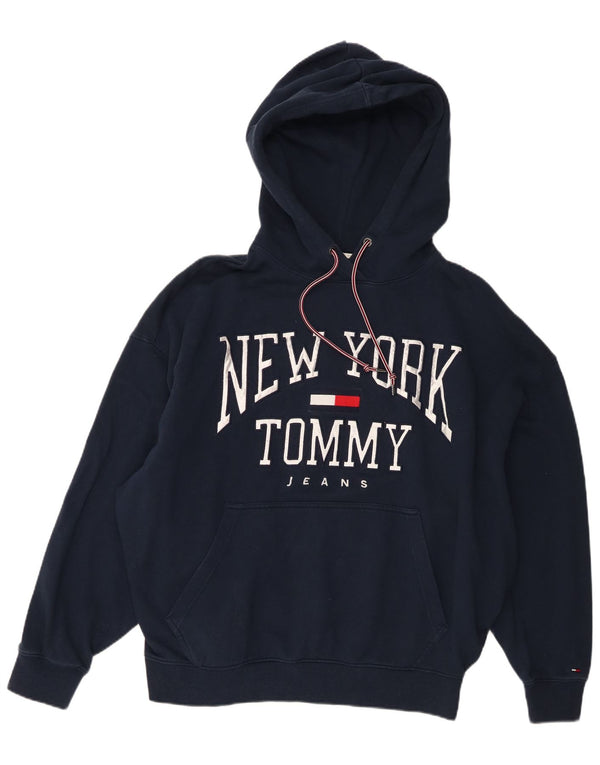 Tommy Hilfiger Herre New York Graphic Hoodie Jumper Large Navy Blue