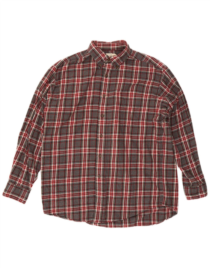 J. Crew Herre flannelskjorte Stor grå ternet bomuld