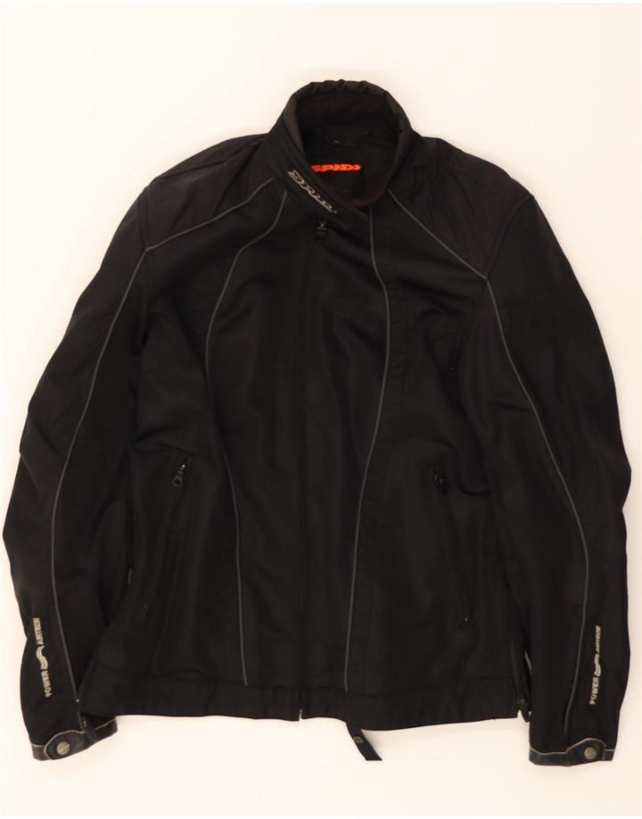 SPIDI Womens Racer Jacket UK 18 XL Black Polyester Vintage Spidi and Second-Hand Spidi from Messina Hembry 