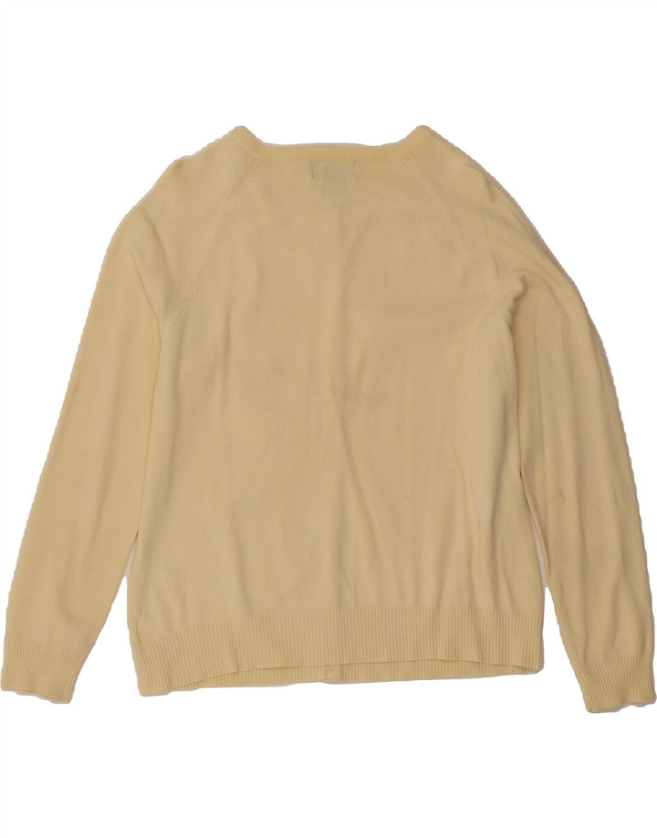 EDDIE BAUER Womens Cardigan Sweater UK 16 Large Off White Cotton Vintage Eddie Bauer and Second-Hand Eddie Bauer from Messina Hembry 