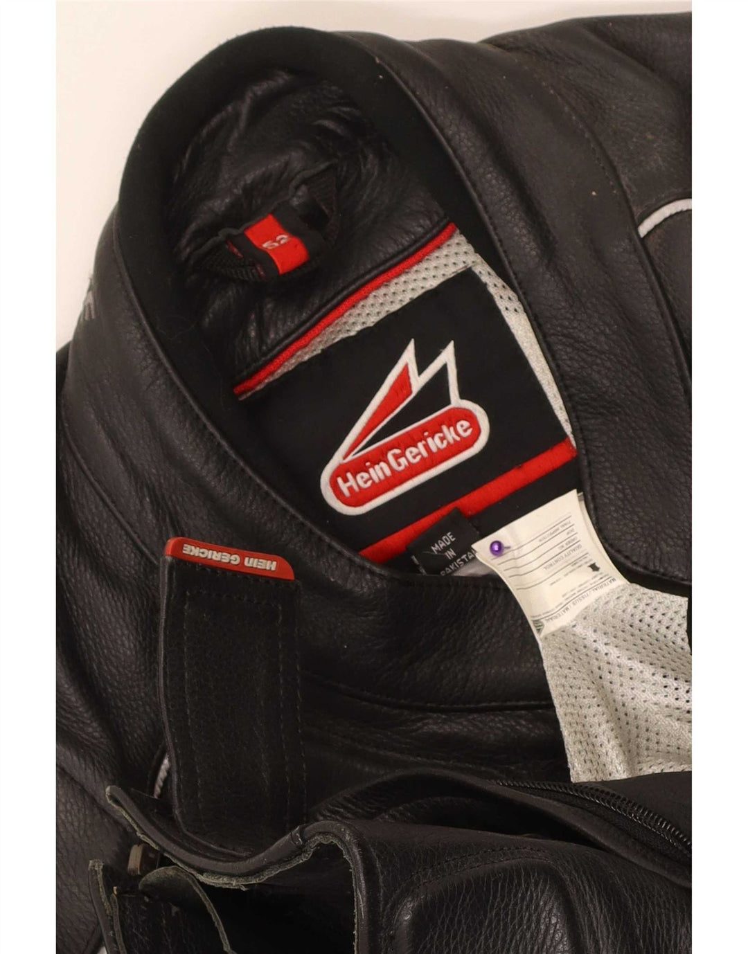 Hein Gericke Dame Læder Biker Jacket EU 52 Stor Sort Læder