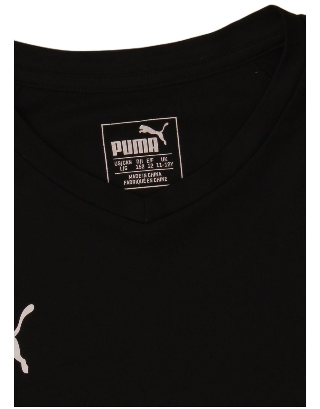 Puma Boys T-Shirt Top 11-12 År Sort Polyester