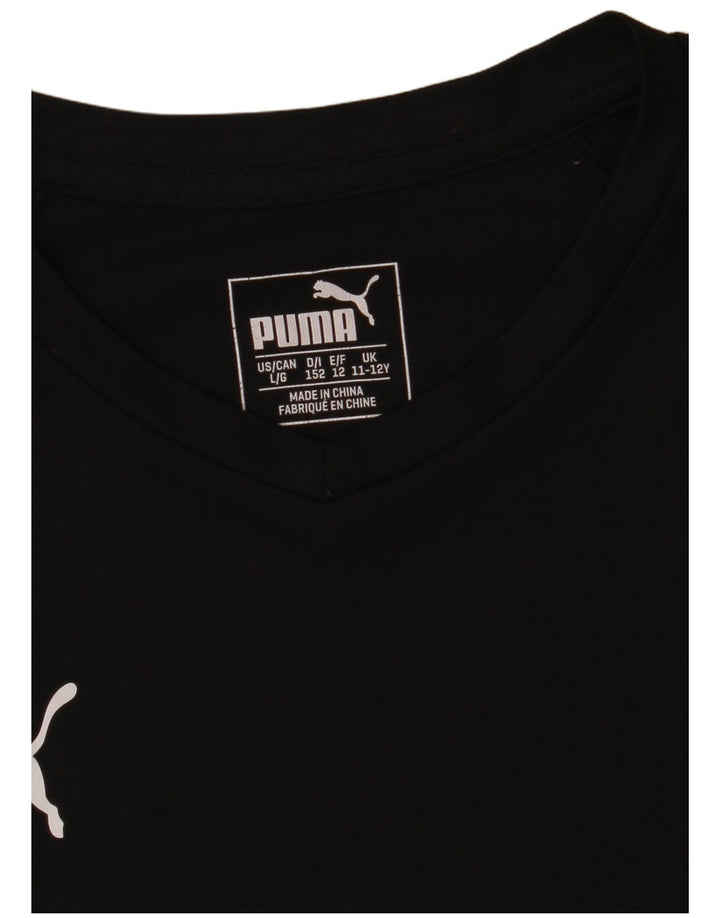 Puma Boys T-Shirt Top 11-12 År Sort Polyester