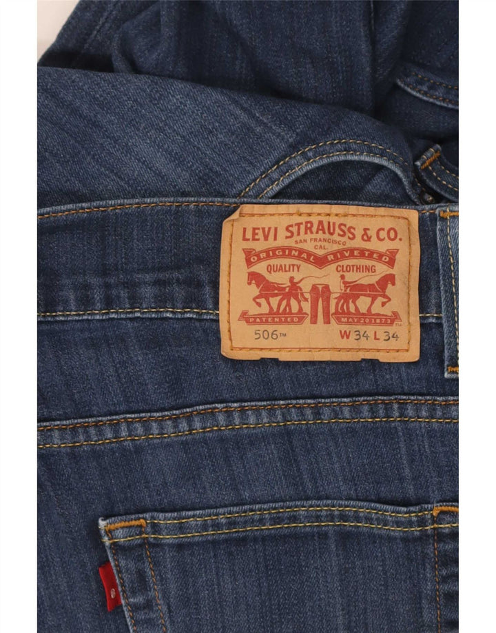 Levi's Herre 506 Straight Jeans W34 L34 Blå Bomuld