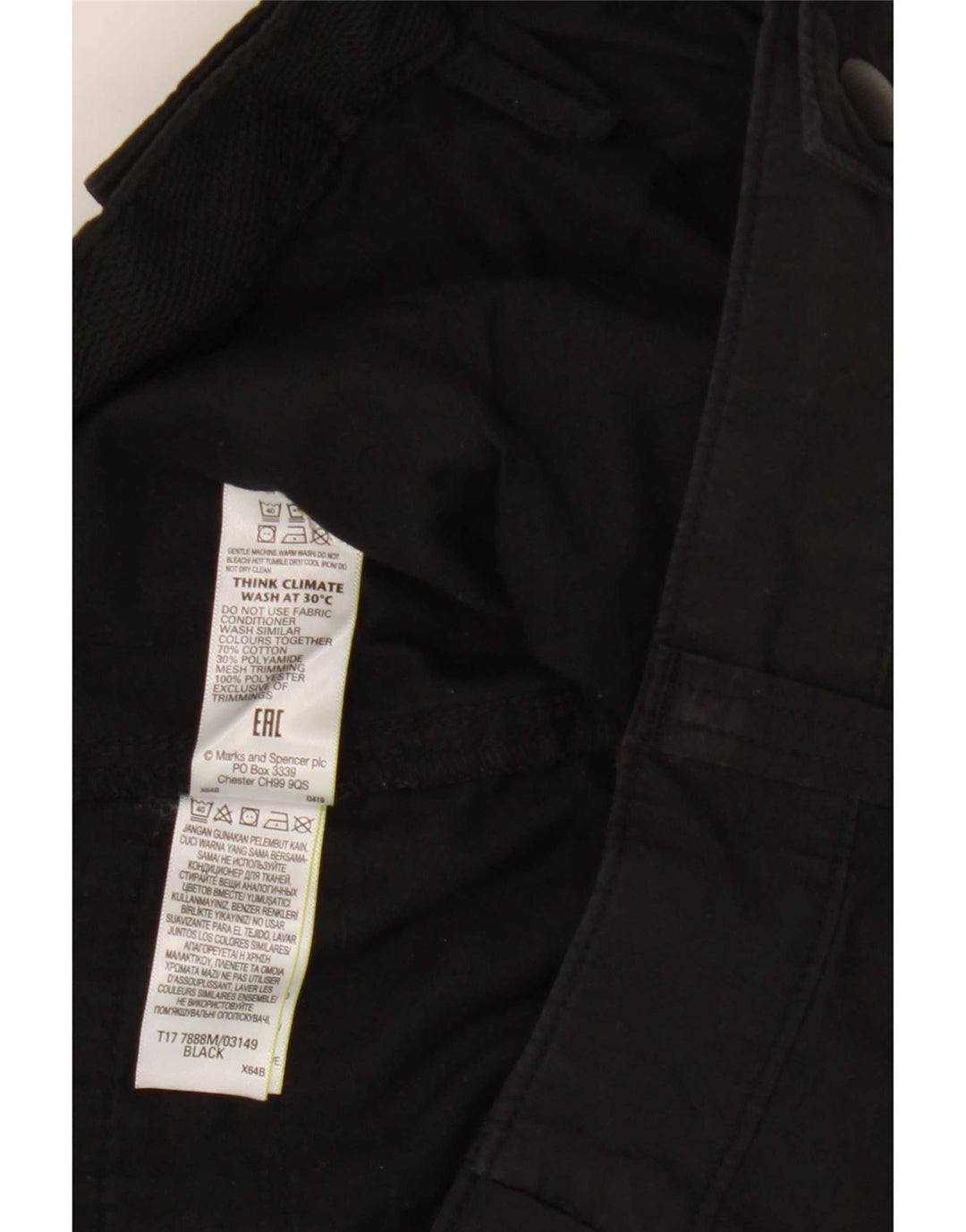 Marks & Spencer Herre Cargo Shorts W42 2XL Sort Bomuld