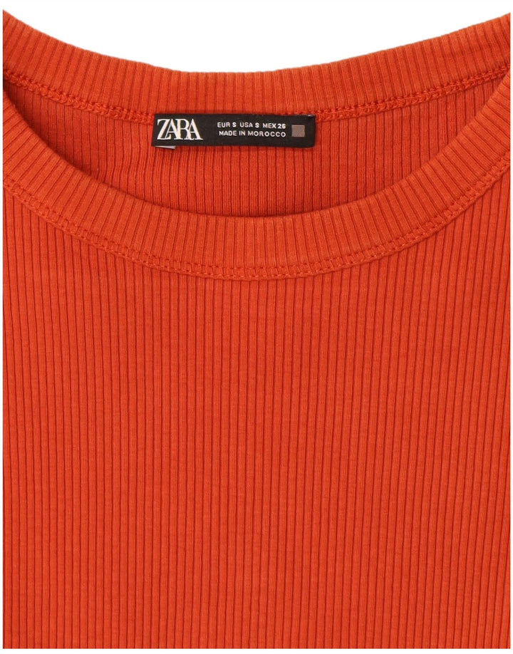 Zara Dame ærmeløs Maxikjole UK 8 Small Orange