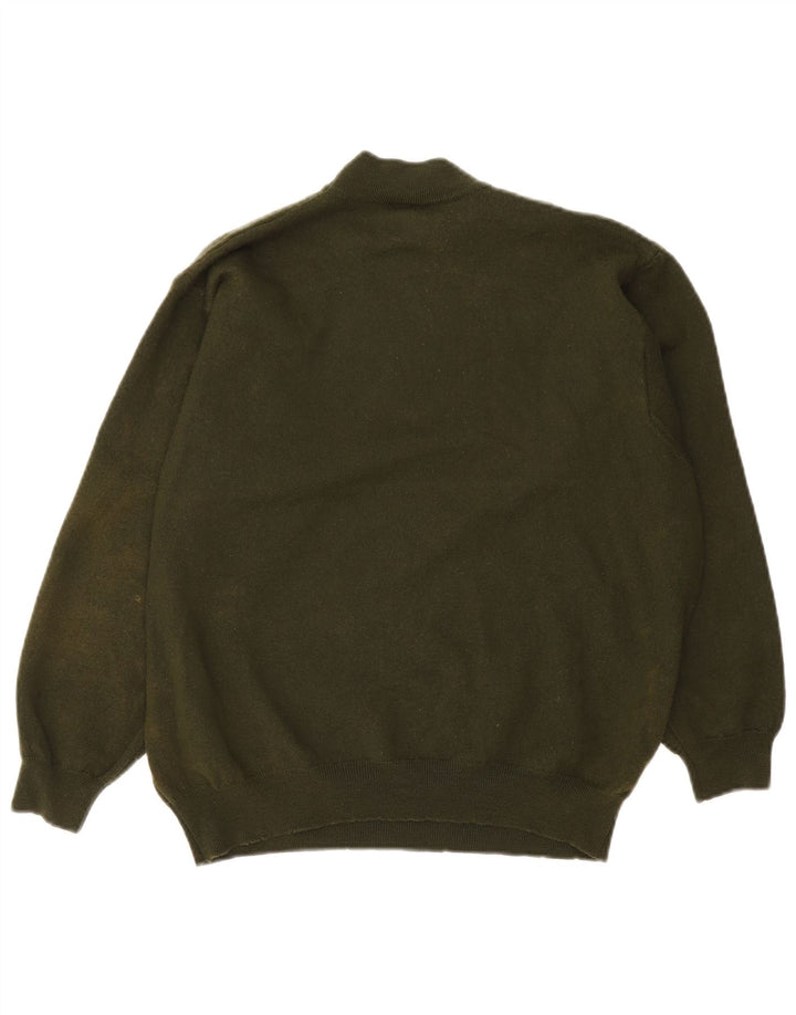 Stefanel Dame Turtle Neck Jumper Sweater UK 14 Large Khaki
