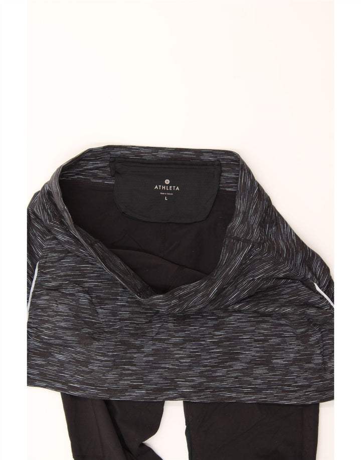 ATHLETA Womens Leggings UK 16 Large  Black Flecked Vintage Athleta and Second-Hand Athleta from Messina Hembry 