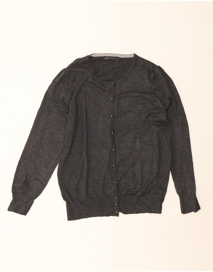 Marks & Spencer Dame Cardigan Sweater UK 20 2XL Grå Viscose