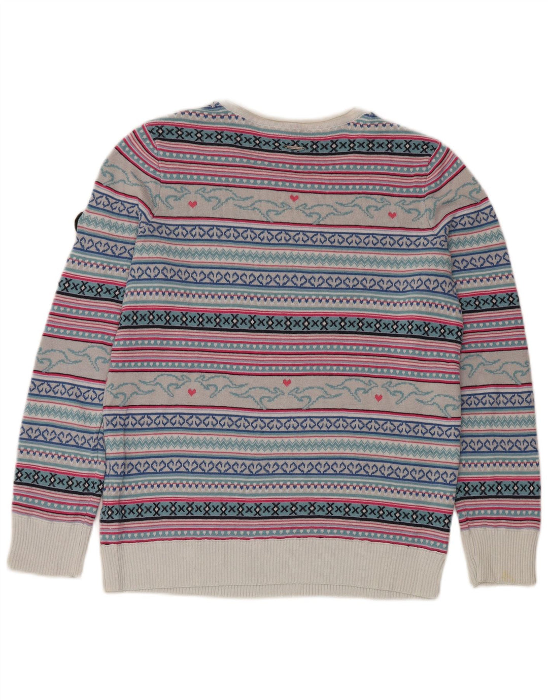 Kænguruer Dame Boat Neck Jumper Sweater UK 14/16 Stor Flerfarvet