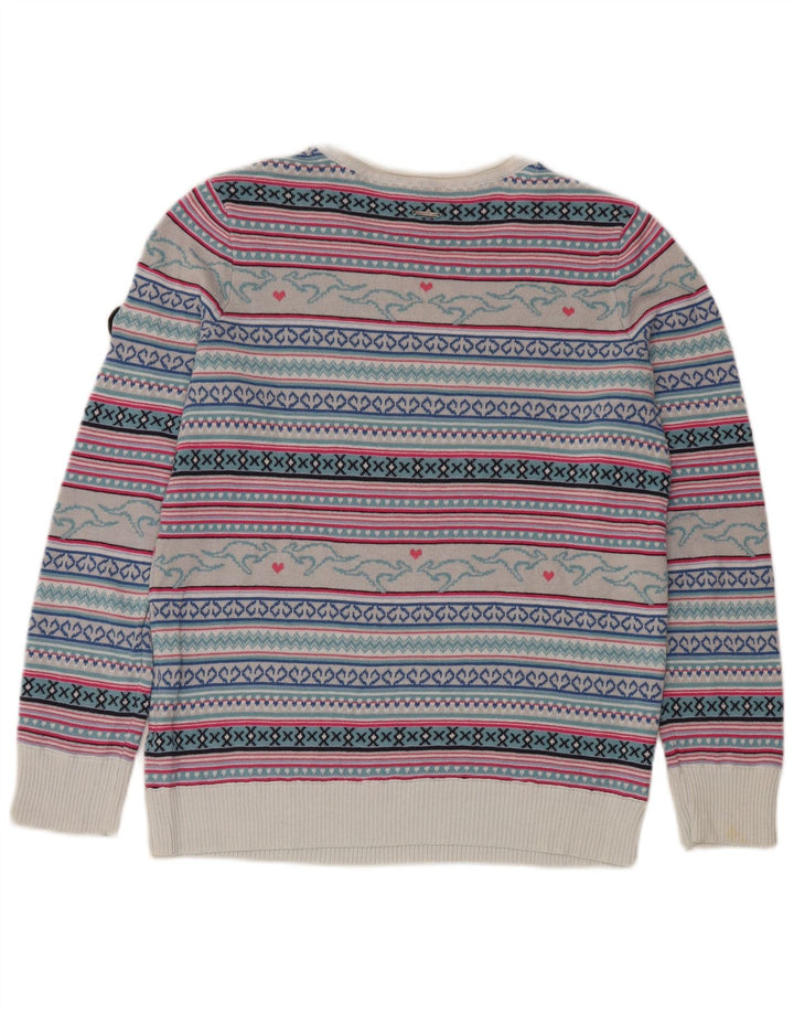 Kænguruer Dame Boat Neck Jumper Sweater UK 14/16 Stor Flerfarvet