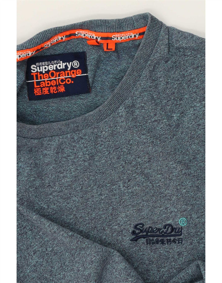 Superdry T-shirt top til mænd, stor blå flækket