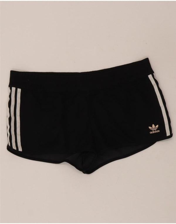 Adidas Womens Sport Shorts UK 14 Medium Black Cotton
