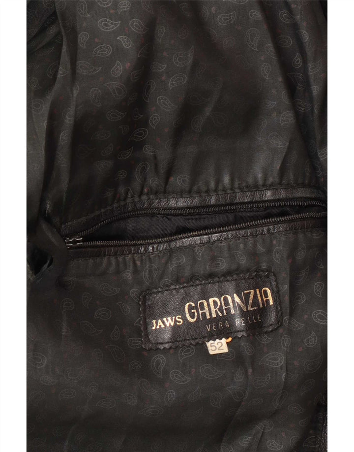 Vintage herre læderjakke IT 52 XL Sort