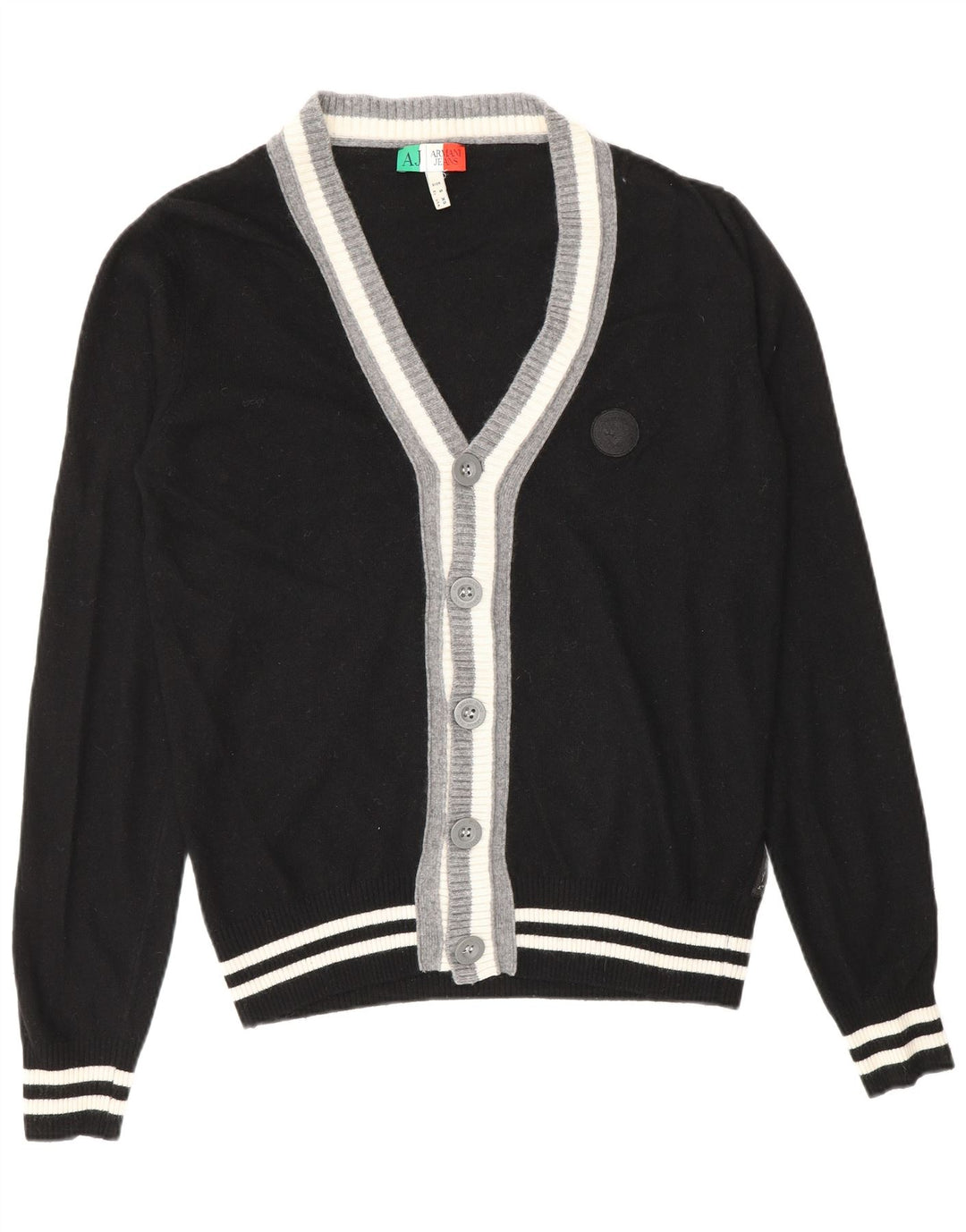 Armani Jeans Herre Cardigan Sweater Small Black Viscose