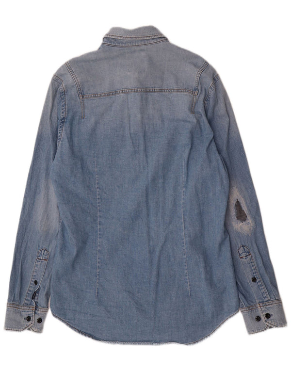 G-Star Herre Slim Fit Denim Shirt Medium Blue Bomuld
