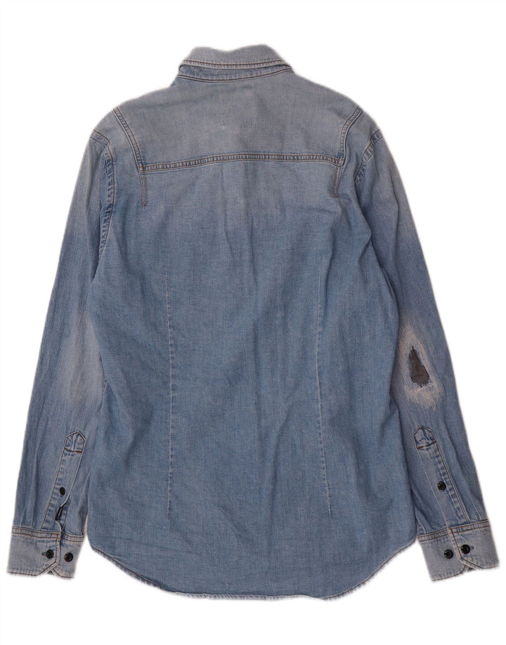 G-Star Herre Slim Fit Denim Shirt Medium Blue Bomuld