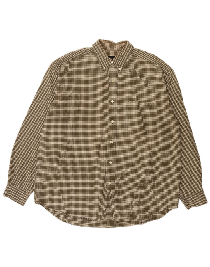 Eddie Bauer herreskjorte XL brun ternet bomuld
