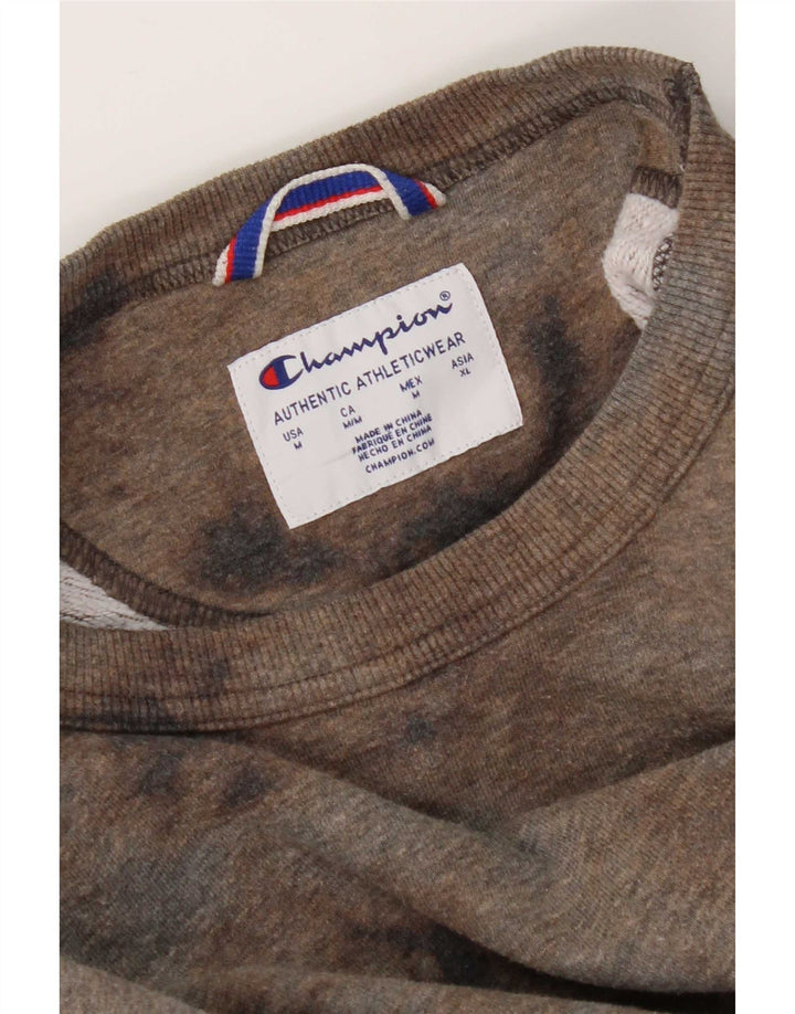 Champion Herre Sweatshirt Jumper Medium Brun Tie Dye