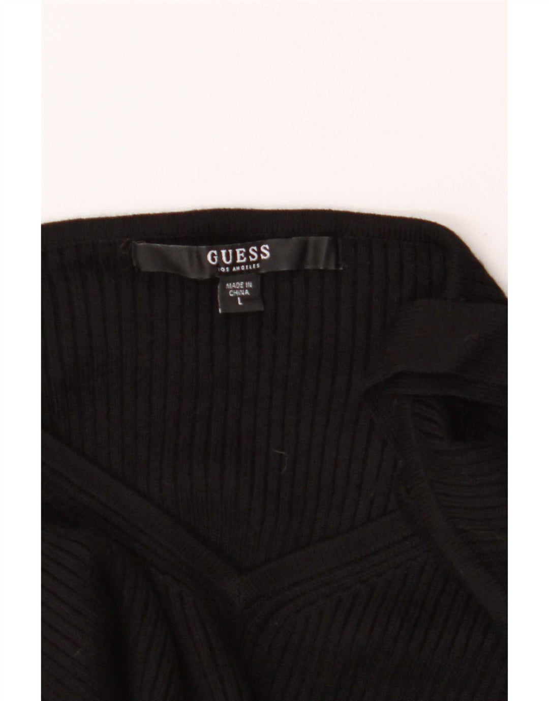 Guess Womens Off Shoulder Top UK 12 Medium Black Rayon