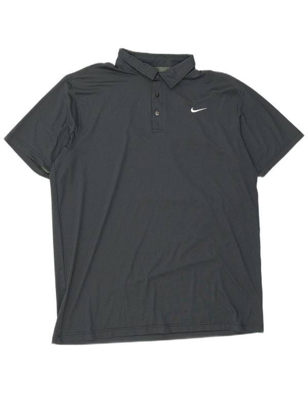 Nike Herre Dri Fit Polo Shirt 4XL Grøn plettet polyester