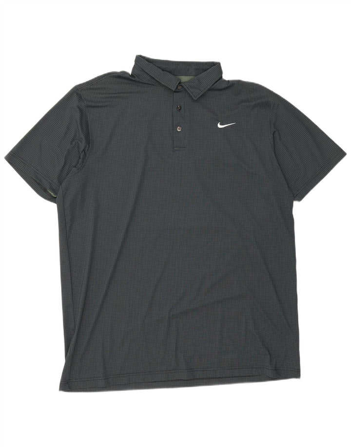 Nike Herre Dri Fit Polo Shirt 4XL Grøn plettet polyester
